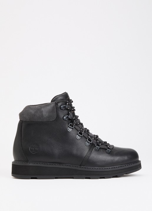 Timberland Britton Mills veterschoen van leer met details van suède - voorkant 4 zwart