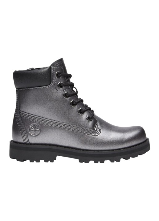 Timberland Courma Kid veterboot van leer - voorkant zilver