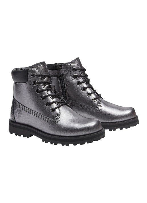 Timberland Courma Kid veterboot van leer - voorkant 2 zilver