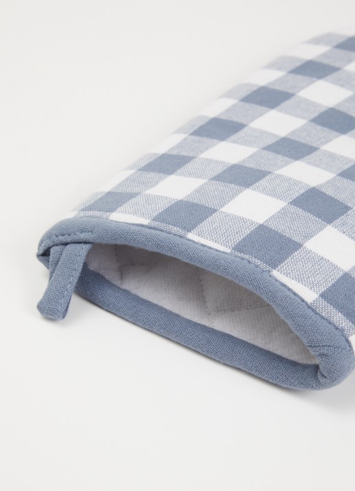 Tiseco Gingham ovenwant - voorkant 2 blauwgrijs
