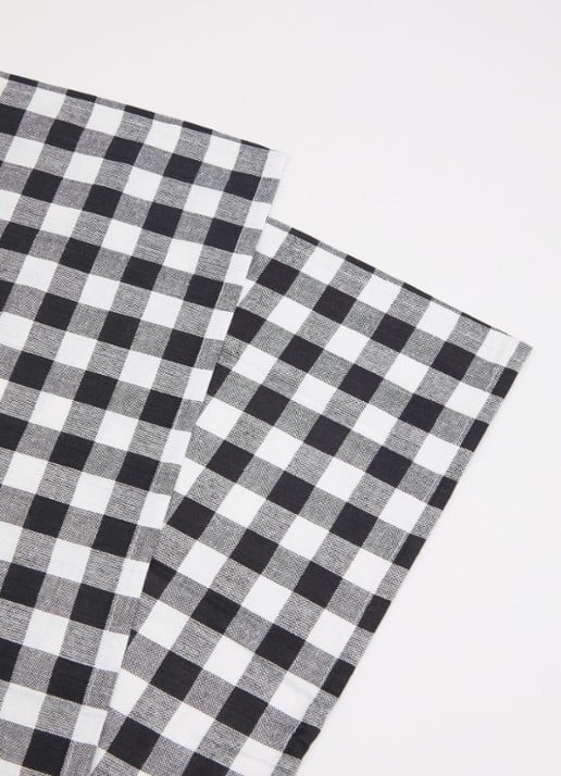 Tiseco Gingham theedoek 70 x 50 cm set van 2 - voorkant 2 zwart