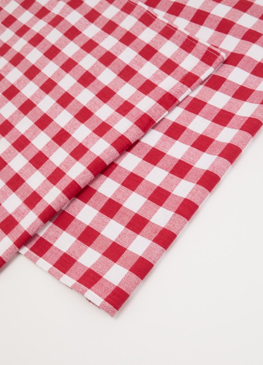 Tiseco Gingham theedoek 70 x 50 cm set van 2 - voorkant 2 donkerrood