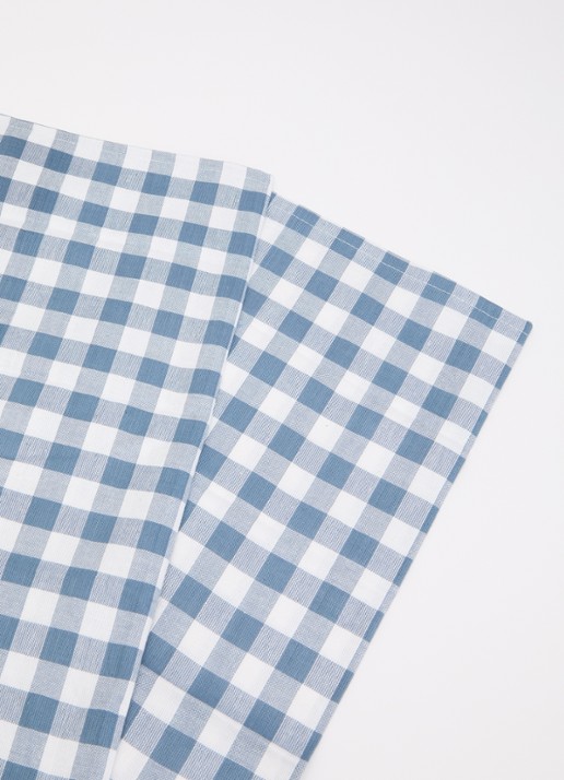 Tiseco Gingham theedoek 70 x 50 cm set van 2 - voorkant 2 blauw