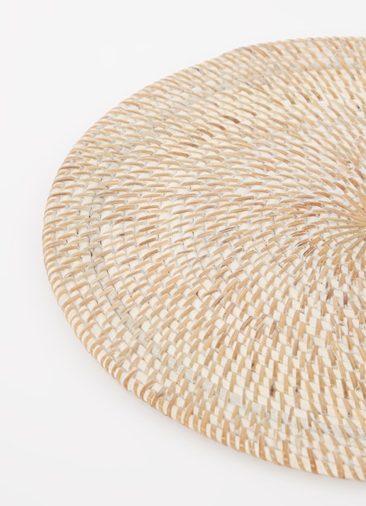 Tiseco Placemat van rotan 36 cm - voorkant 2 lichtbruin