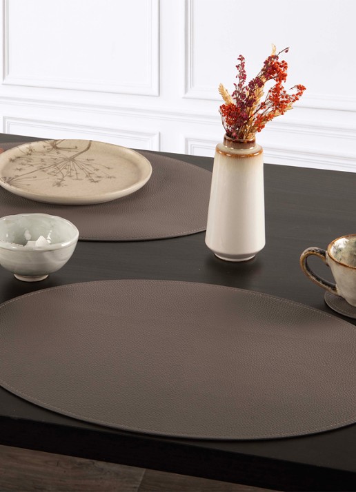 Tiseco Trudo placemat 33 x 45 cm - voorkant 2 grijs