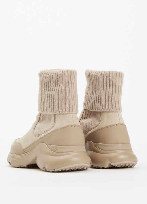 Tod's Chelsea boot van nubuck - achterkant 2 beige