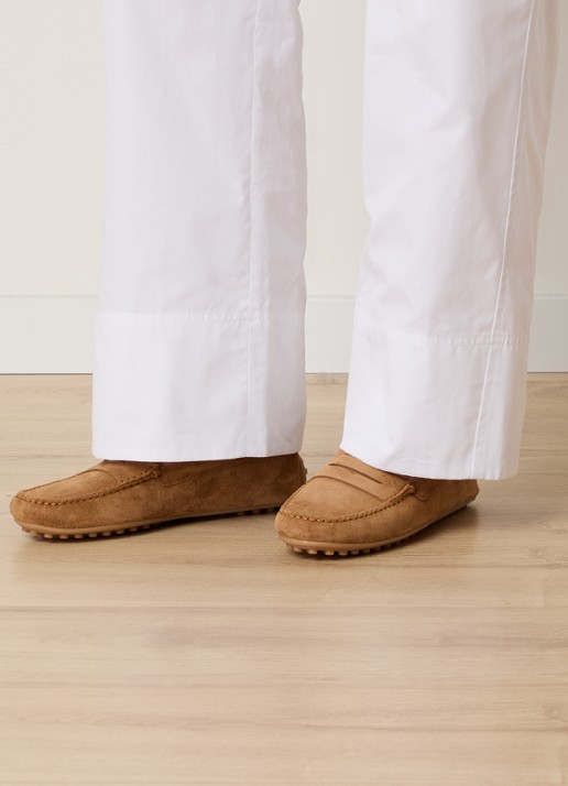 Tod's City Gommino mocassin van suède - voorkant 3 cognac