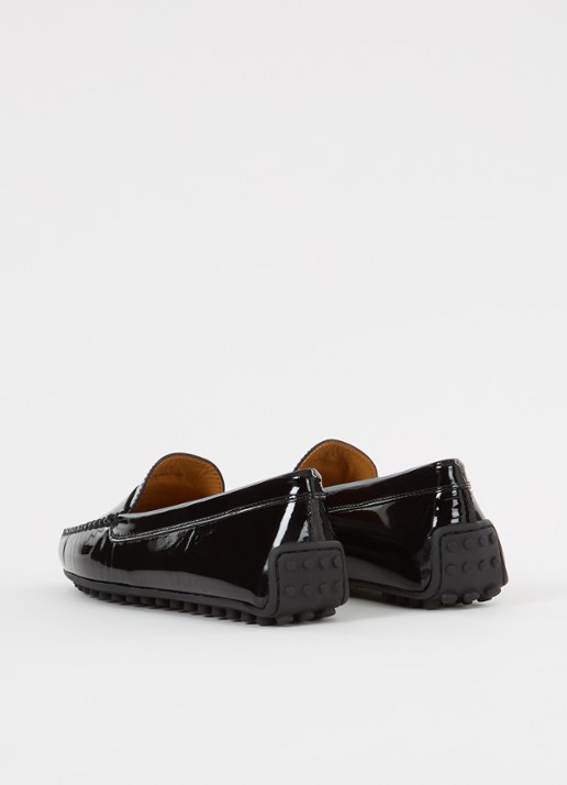 Tod's Gomma mocassin van leer met lakfinish - achterkant zwart