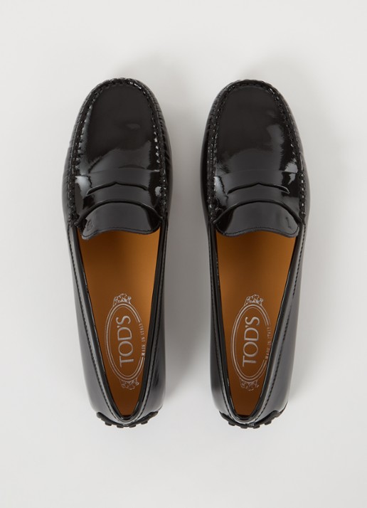 Tod's Gomma mocassin van leer met lakfinish - detail 3 zwart