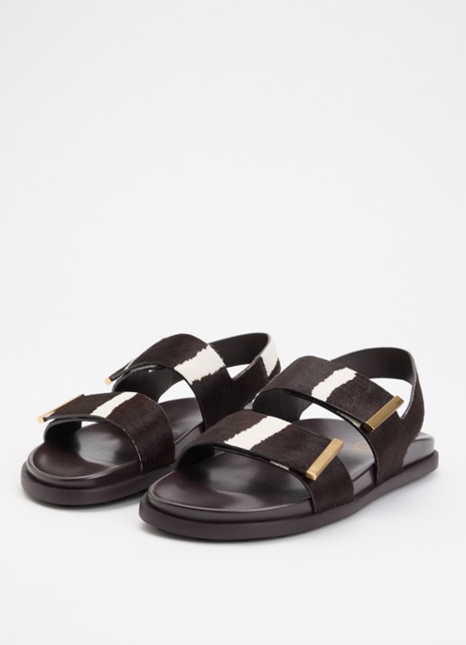 Tod's Gomma sandaal van koeienvacht - detail 2 zwart