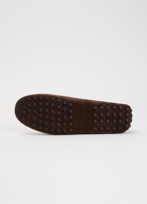 Tod's Gommino mocassin van kalfssuède - detail 5 donkerbruin