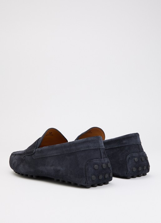 Tod's Gommino mocassin van kalfssuède - achterkant 5 donkerblauw