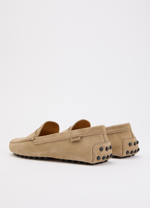Tod's Gommino mocassin van kalfssuède - achterkant 2 beige