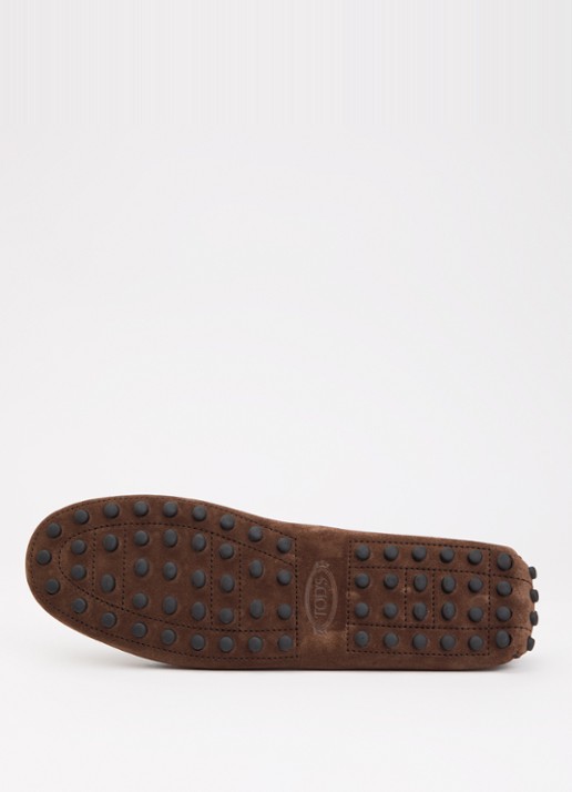 Tod's Gommino mocassin van kalfssuède - detail 5 donkerbruin