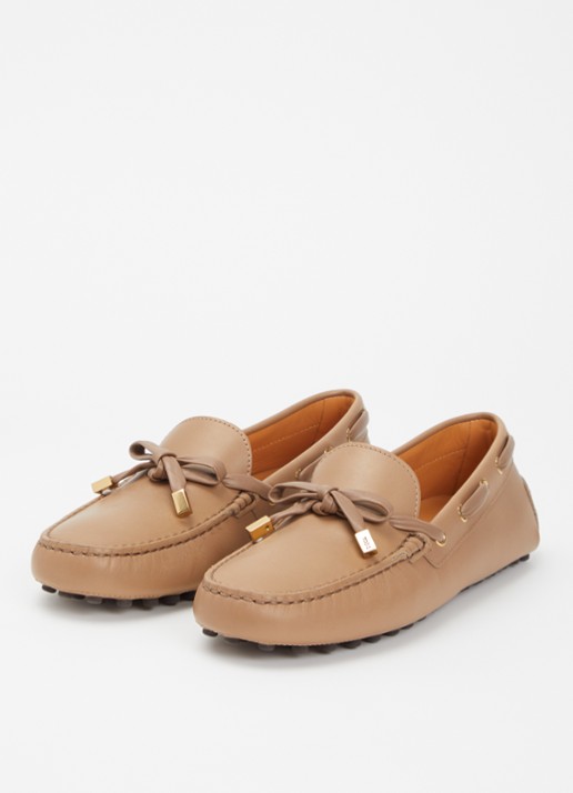 Tod's Gommino mocassin van leer - detail 2 lichtbruin
