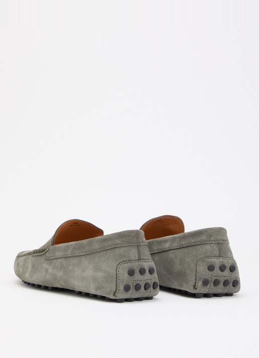 Tod's Gommino mocassin van suède - achterkant 6 olijfgroen