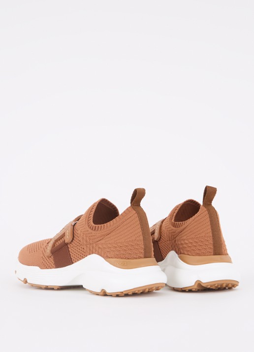 Tod's Kate sneaker met met gebreid bovenwerk - achterkant camel