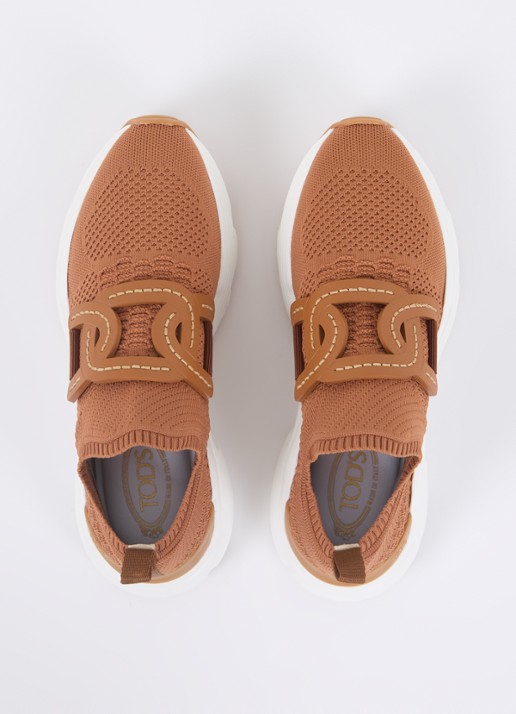Tod's Kate sneaker met met gebreid bovenwerk - detail 3 camel