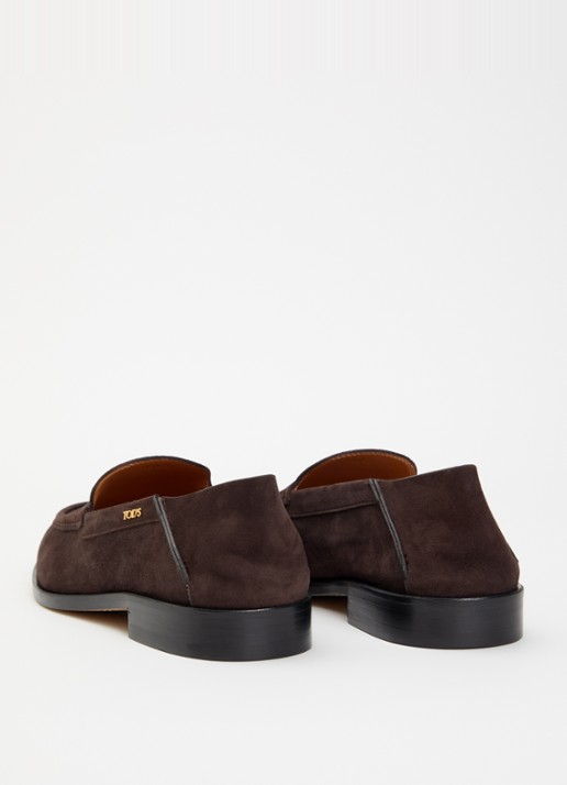 Tod's Loafers van kalfssuède - achterkant 6 donkerbruin