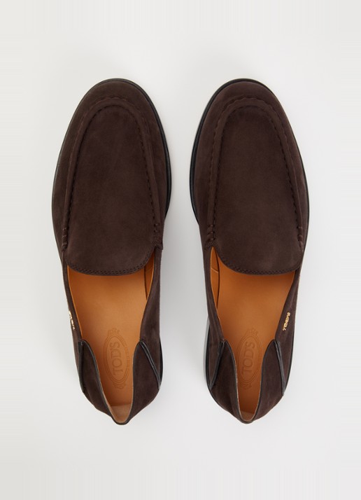 Tod's Loafers van kalfssuède - detail 3 donkerbruin