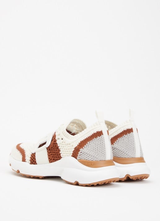 Tod's Sneaker met gebreid bovenwerk - achterkant 3 gebroken wit
