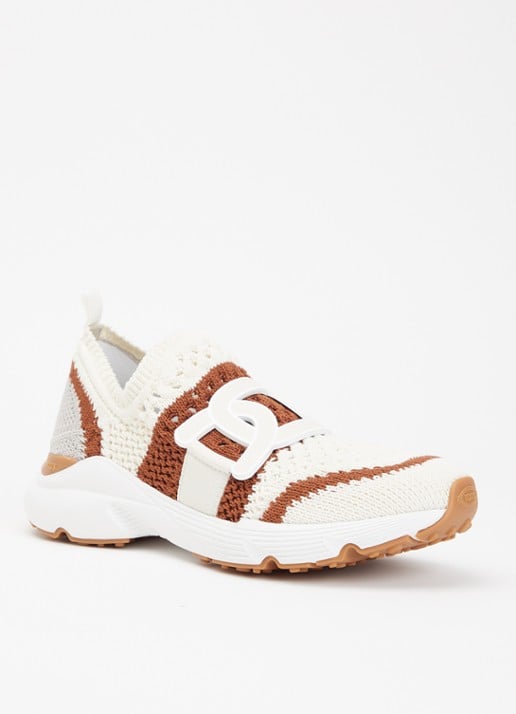 Tod's Sneaker met gebreid bovenwerk - voorkant gebroken wit
