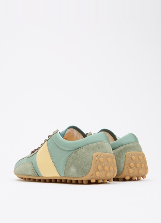 Tod's Sportiva sneaker met suède details - achterkant lichtgroen