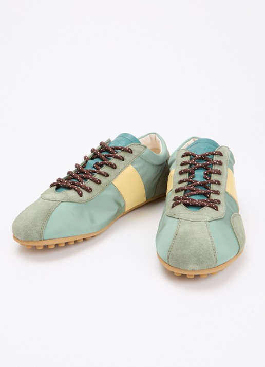 Tod's Sportiva sneaker met suède details - detail 3 lichtgroen