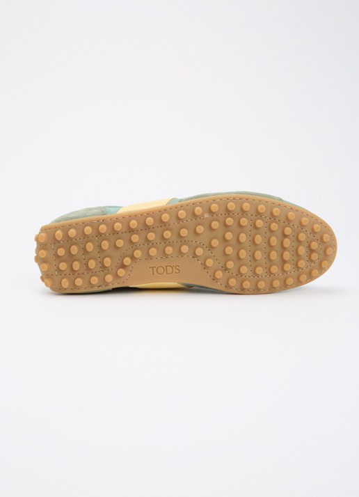 Tod's Sportiva sneaker met suède details - detail 5 lichtgroen