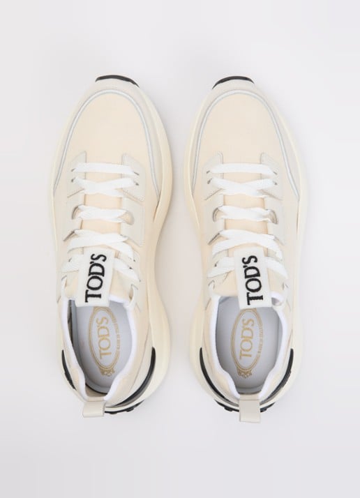 Tod's Sportiva sneaker van kalfsleer met logo  - detail 4 gebroken wit