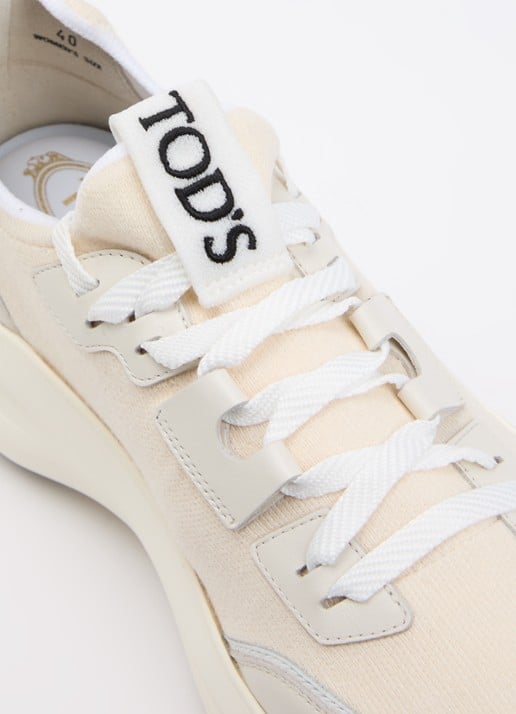 Tod's Sportiva sneaker van kalfsleer met logo  - detail 6 gebroken wit