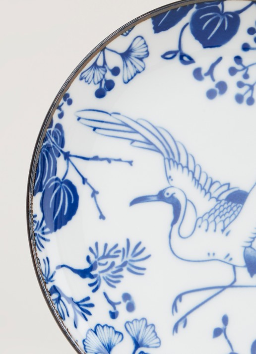 Tokyo Design Studio Flora Japonica Crane gebaksbordje 16 cm - detail wit