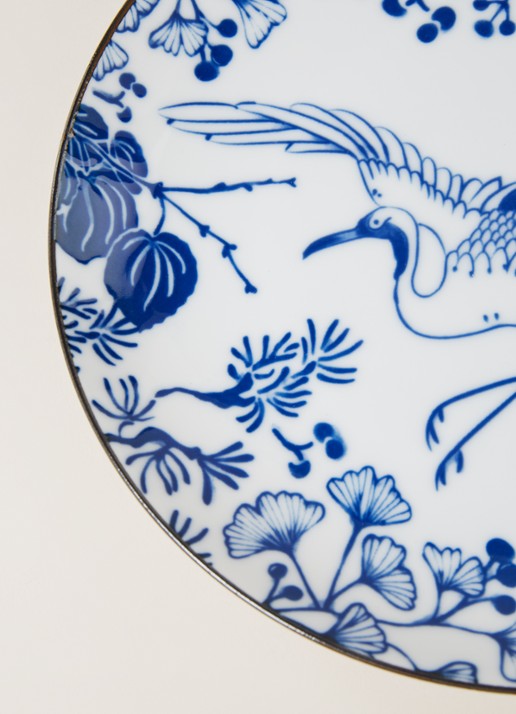 Tokyo Design Studio Flora Japonica Crane ontbijtbord 20,5 cm - detail 3 wit