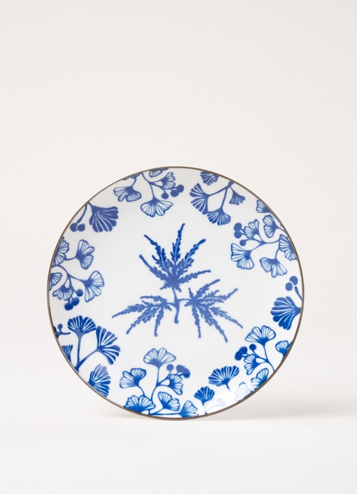 Tokyo Design Studio Flora Japonica Maple ontbijtbord 20,5 cm - voorkant 3 donkerblauw