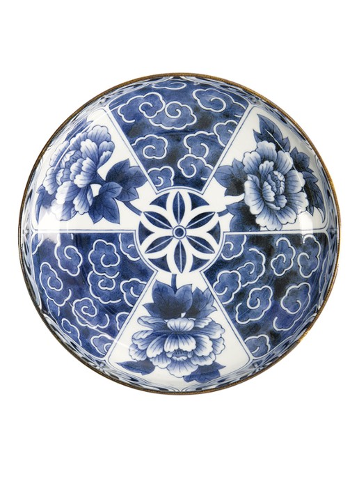 Tokyo Design Studio Mixed Bowls Unsai Botan diepe bord 20 cm - voorkant 3 blauw