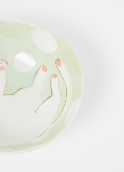Tokyo Design Studio Neko Maruke kom 14 cm - detail lichtgroen