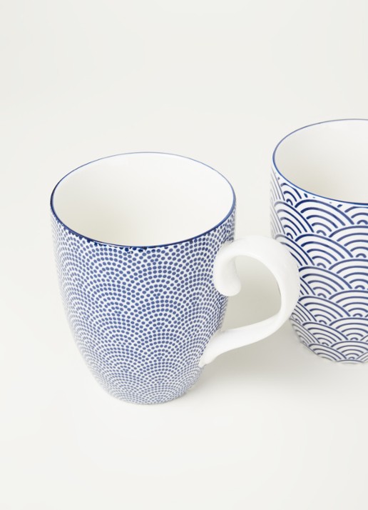 Tokyo Design Studio Nippon Blue mok 38 cl set van 2 - detail blauw