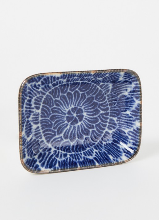 Tokyo Design Studio Ohuke Dahlia Choku dipschaal 9 x 7 cm - voorkant 2 donkerblauw