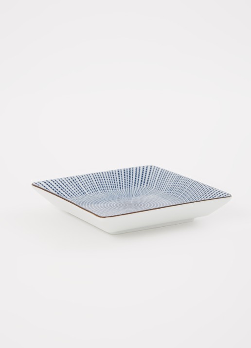 Tokyo Design Studio Sendan Blue gebaksbordje 11,5 x 11,5 cm - voorkant 2 donkerblauw