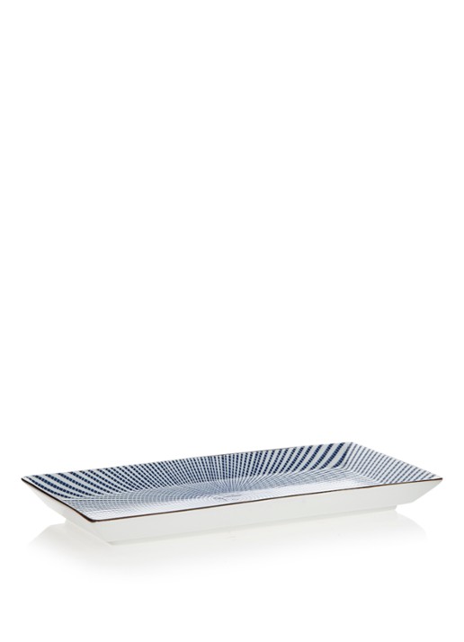 Tokyo Design Studio Sendan Blue Tokusa serveerschaal 23 x 12 cm