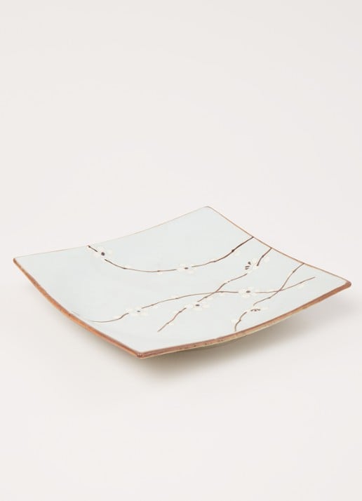 Tokyo Design Studio Soshun Blossom bord 23 x 23 cm - voorkant 2 lichtblauw