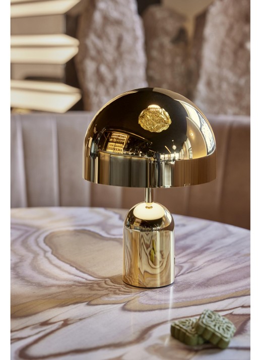 Tom Dixon Bell oplaadbare tafellamp LED 28 cm - achterkant 6 goud