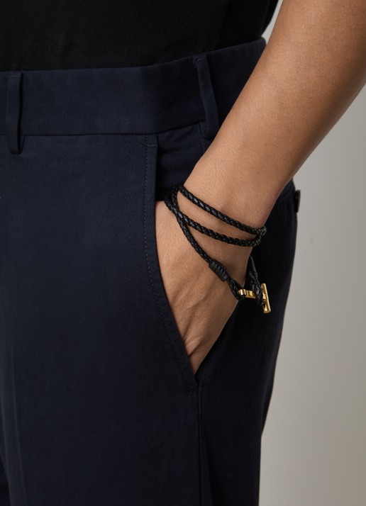 TOM FORD Armband van gevlochten leer - voorkant 2 zwart