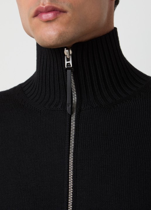 TOM FORD Fijngebreid vest van scheerwol met ritszakken - detail 5 zwart