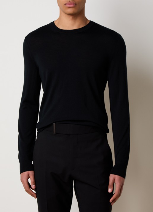 Tom Ford Fijngebreide pullover van wol  - detail zwart