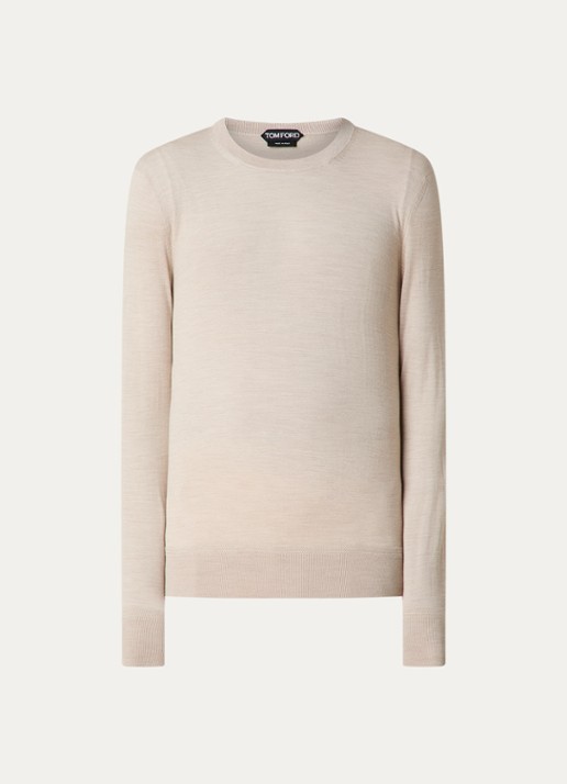 Tom Ford Fijngebreide pullover van wol  - voorkant 4 beige
