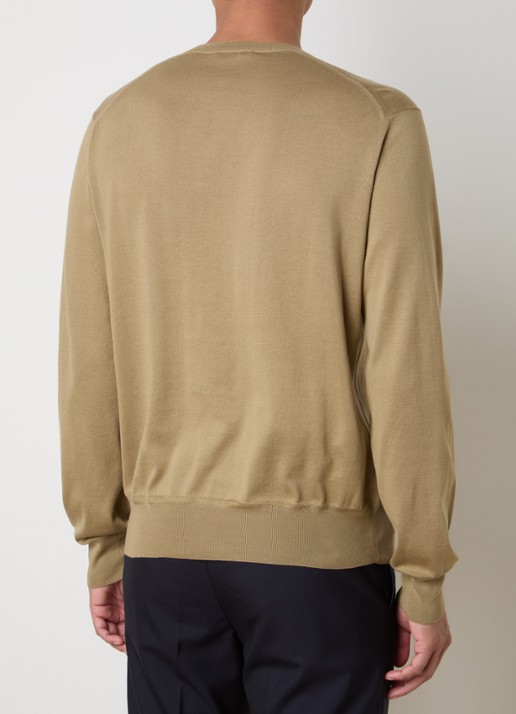 TOM FORD Fijngebreide trui met ronde hals - achterkant camel