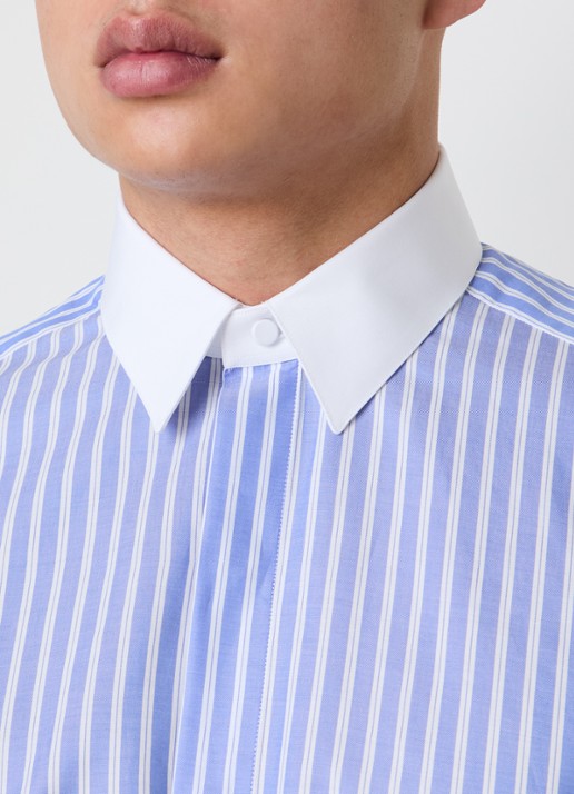 Tom Ford Regular fit overhemd met streepprint - detail 3 lichtblauw