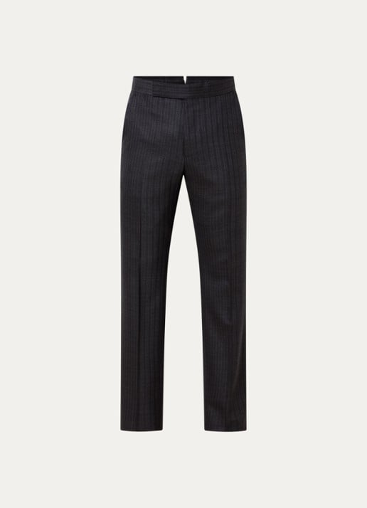 Tom Ford Straight fit pantalon van wol met streepprint en steekzakken