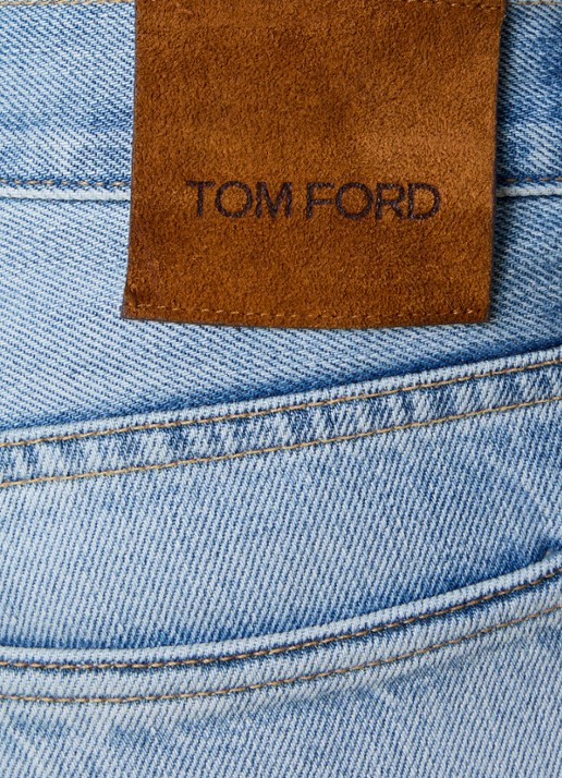 TOM FORD Straight leg jeans met lichte wassing - detail 3 indigo